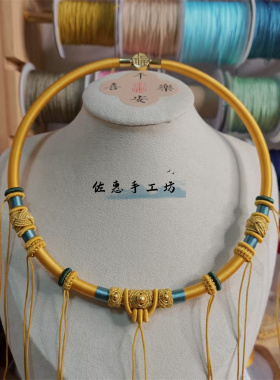 手工精编福扣多挂项圈长命锁锦鲤锁金锁项链挂绳宝宝满月周岁抓周