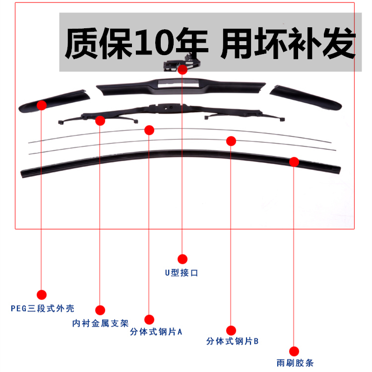 适用卡罗拉凯美瑞雷凌花冠皇冠汉兰达RAV4威驰雨刮器雨刷胶条-图2