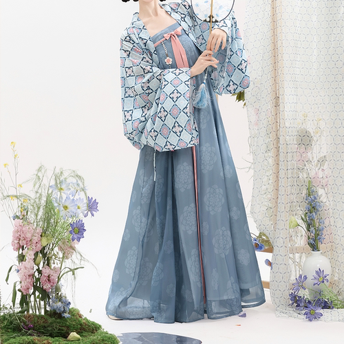 洛花赋唐制汉服法门寺披衫齐胸12破裙日常汉服改良显瘦襦春夏新款 - 图0