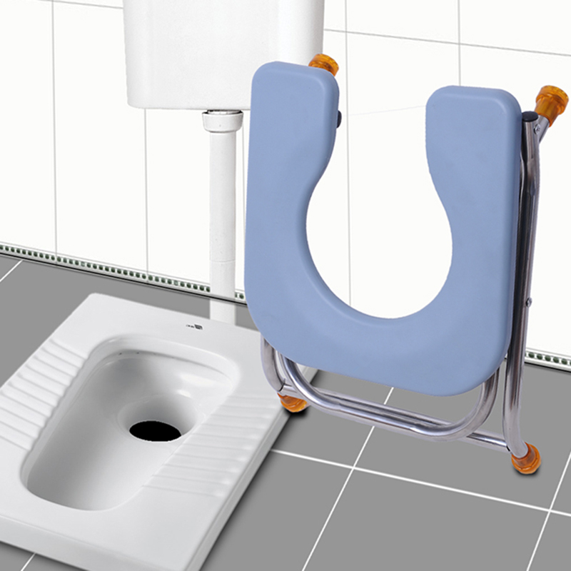 折叠孕妇坐便器老人坐便椅防滑家用马桶病人蹲坑大便厕所凳不锈钢 - 图0