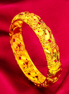 礼物礼品首饰时尚婚庆新娘镀礼物首饰仿礼物手镯女开口大宽面镂空