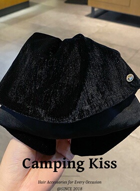 CampingKiss法式贵气黑丝绒抓夹