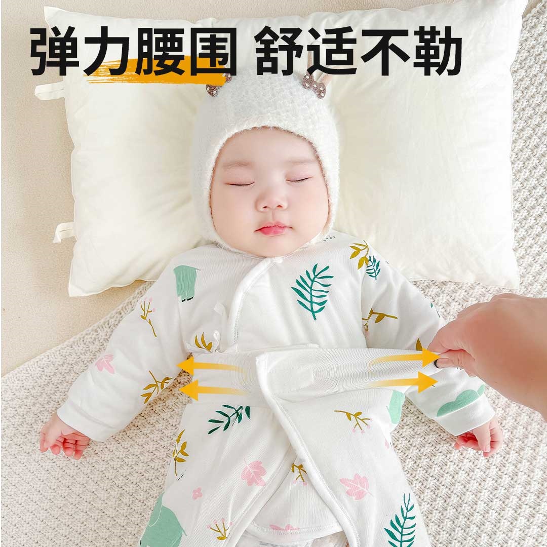 新生婴儿衣服0到3个月宝宝冬装加厚棉服保暖夹棉分体套装初生棉袄 - 图3