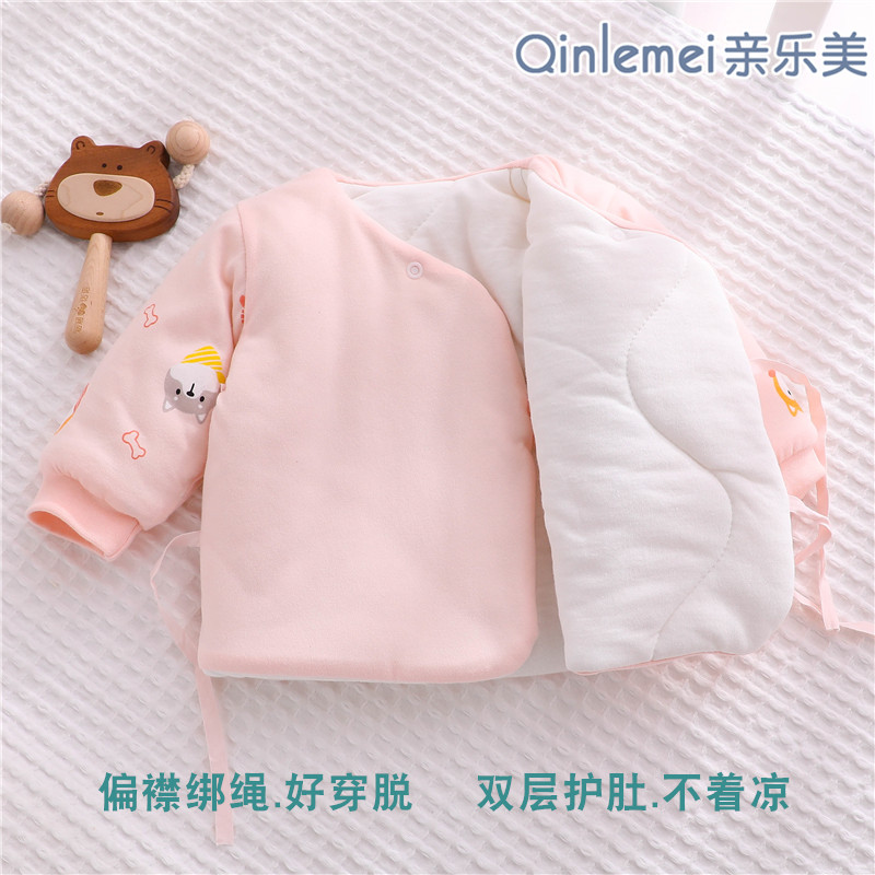 婴儿衣服新生秋冬季a类纯棉和尚服0一3个月2初生宝宝冬装加棉上衣 - 图2
