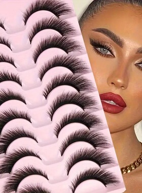 Lashes False Eyelashes Cat Eye 10 Pair 3D眼狐多层浓密睫毛