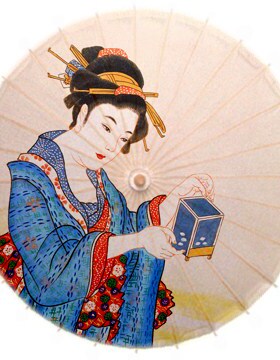 日式油纸伞仕女樱花花伞料理寿司店吊顶装饰伞古装表演摄影油纸伞