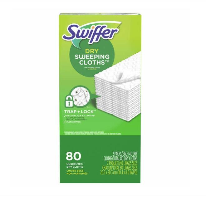 现货美国Swiffer Sweeper拖把干巾防静电除尘纸吸尘布抹布84张-图2