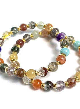 伯曼发晶海纹石多宝手串