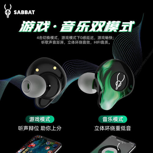 Sabbat/魔宴 G12真无线蓝牙耳机耳塞式双边通话立体声游戏耳机5.4 - 图1