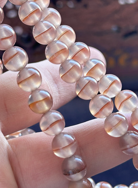 云臻阁天然巴西高冰玛瑙一线红圆珠多圈毛衣链手串108玛瑙项链