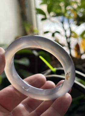 天然紫玉髓草花玛瑙手镯飘花小草柳叶风景意境景观冰透清新57口径