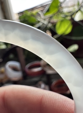 天然马料高冰白冰玛瑙手镯冰透意境镯白月光玉髓鱼鳞纹红花清新51