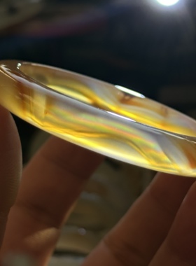 天然巴玉花料象形水墨龙虾七彩极光彩虹光虹膜玛瑙俏色景观手镯57