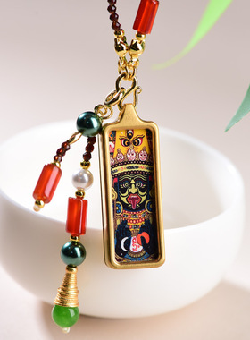 新款新中式复古唐卡扎基拉姆国风珠链藏式吊坠绳轻奢简约饰品