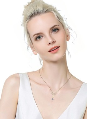 灵蛇幻舞纯银925项链小众设计轻奢款本命年莫桑锁骨链ins生肖