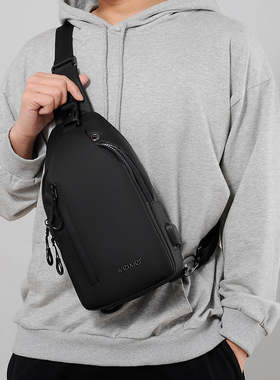 男士胸包多功能户外运动休闲单肩防水轻便斜挎包men's chest bag