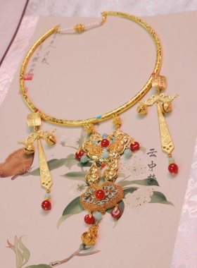 点金璎珞项圈铜镀真金原创