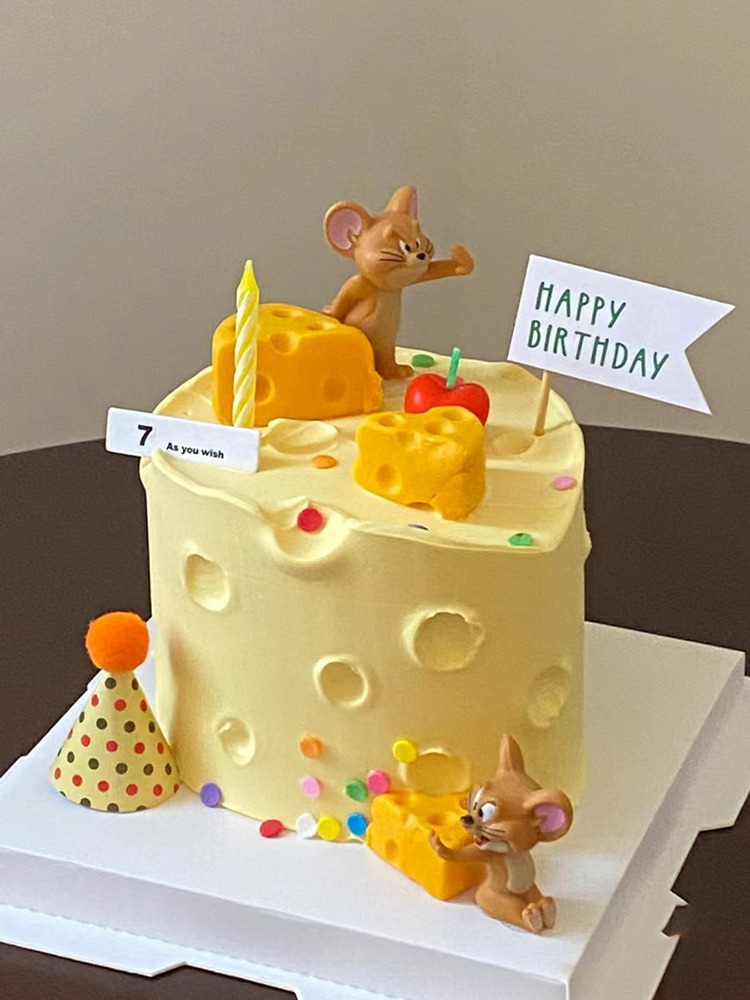 猫和老鼠生日蛋糕摆件慕斯大小奶酪硅胶模具汤姆猫和杰瑞鼠装扮 - 图2