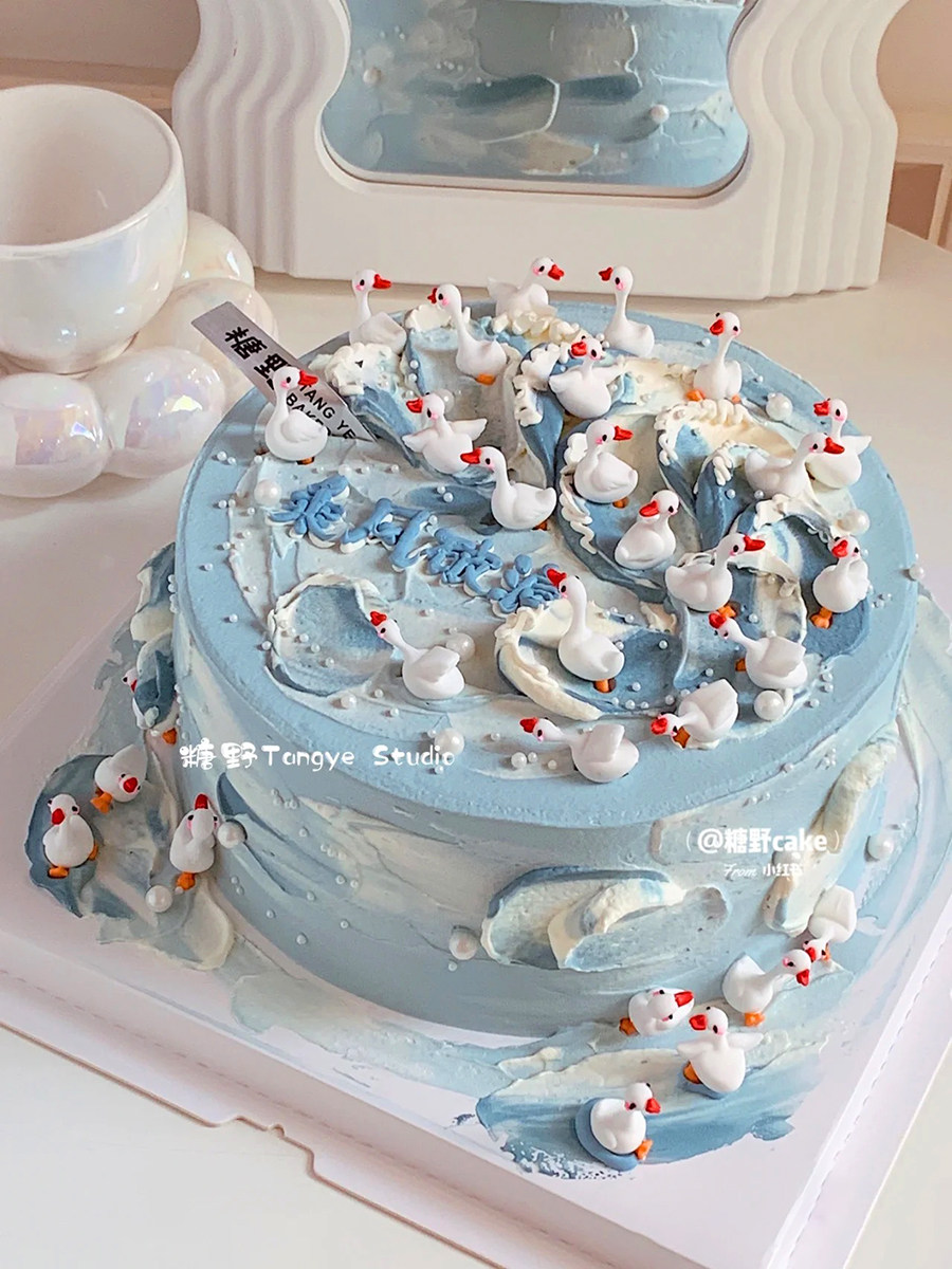 烘焙蛋糕装饰摆件网红三十鹅已鹅立鹅群十岁二十岁寿星生日插件
