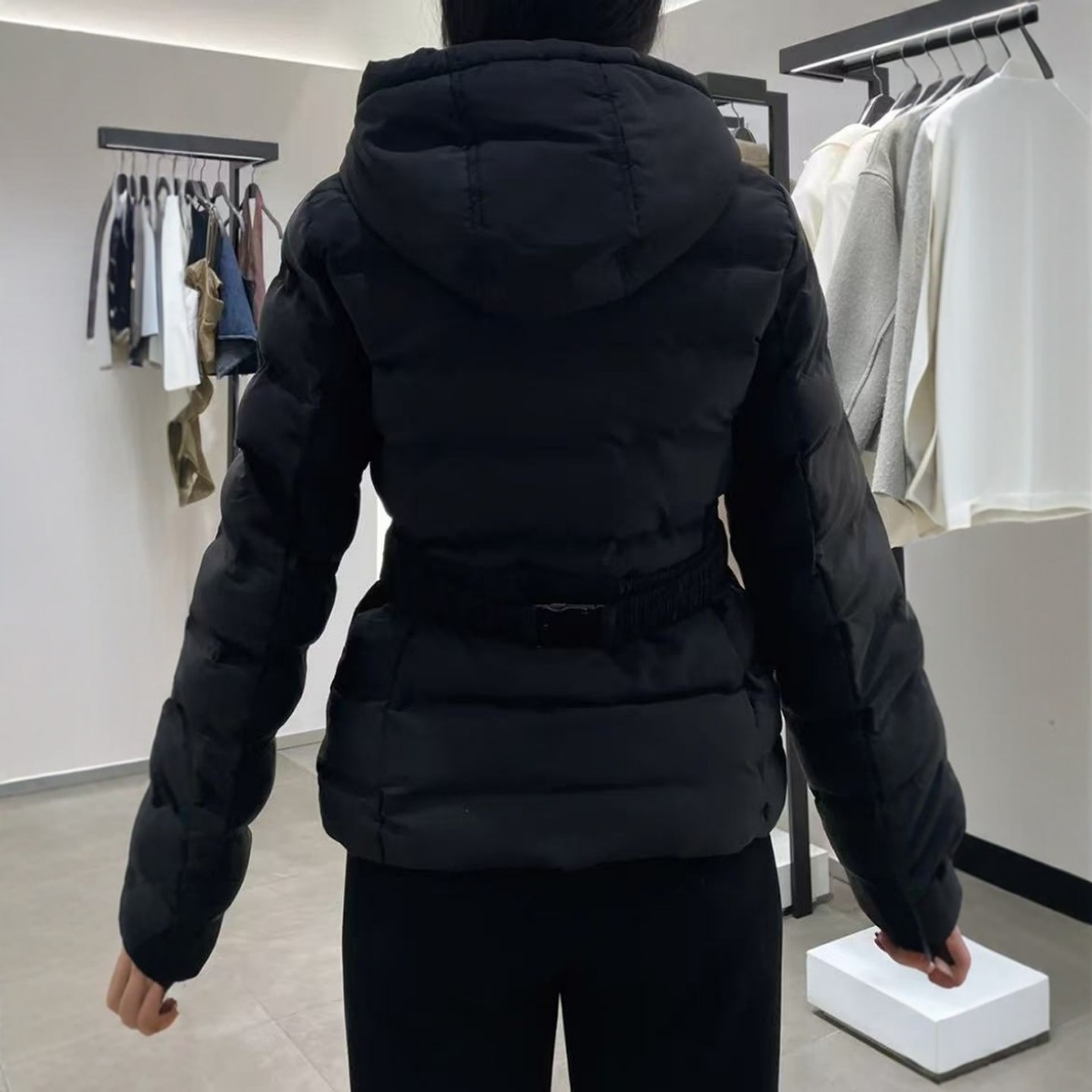 ZA外贸出口女装美式秋冬收腰修身防水防风帽厚夹克外套 8073222,淘宝优惠券,粉丝福利购,淘宝优惠卷