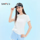 Sanfu Women's Summer Contrast Color Structural Line Short-Sleeved Singles Light Sports Easy-Dry Slim Top Women 518382