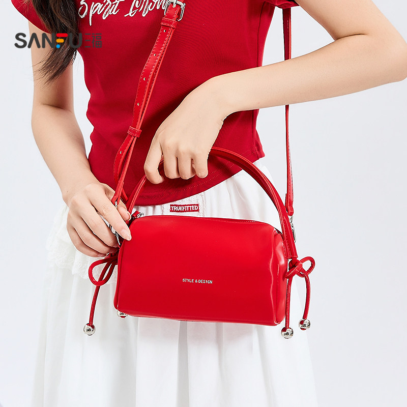 三福手提包夏季韩系老钱蝴蝶结质感波士顿枕型包女包503663,淘宝优惠券,粉丝福利购,淘宝优惠卷