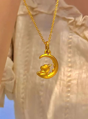 钛钢项链望月龙宝项链女吉祥物
