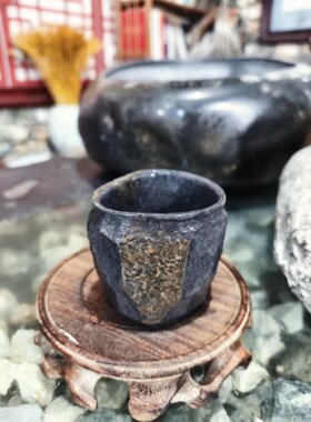 新店开业工厂直销天然冰碛岩茶杯主人杯