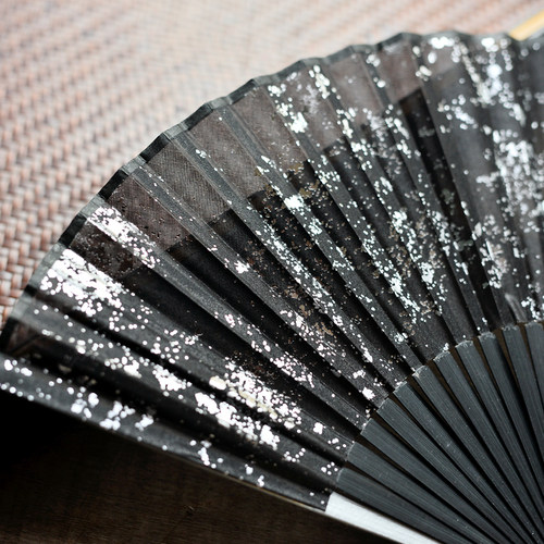 中国风洒金洒银折扇古风汉服随身日式旗袍走秀拍照道具男女式复古 - 图2