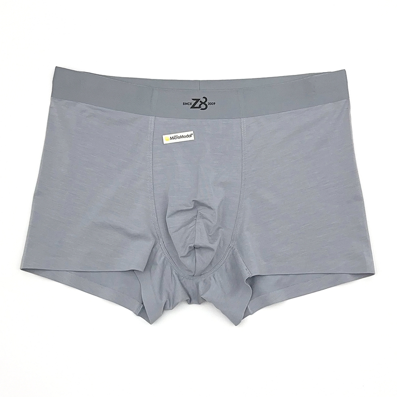 Z8男士内裤6096新款净色莫代尔舒适透气青年无痕中腰平角裤一条装 - 图0