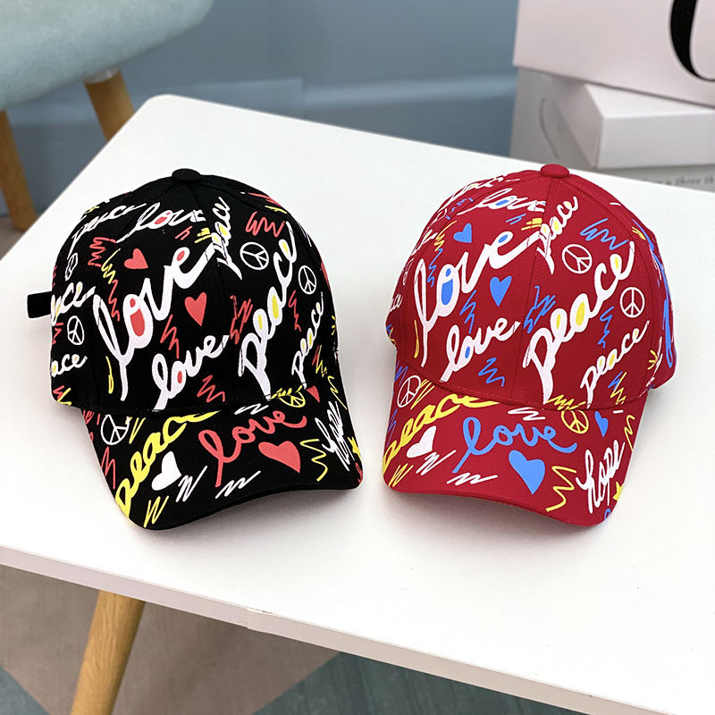 儿童帽子韩版春季时尚男童潮街涂鸦棒球帽夏天女童百搭休闲鸭舌帽,淘宝优惠券,粉丝福利购,淘宝优惠卷