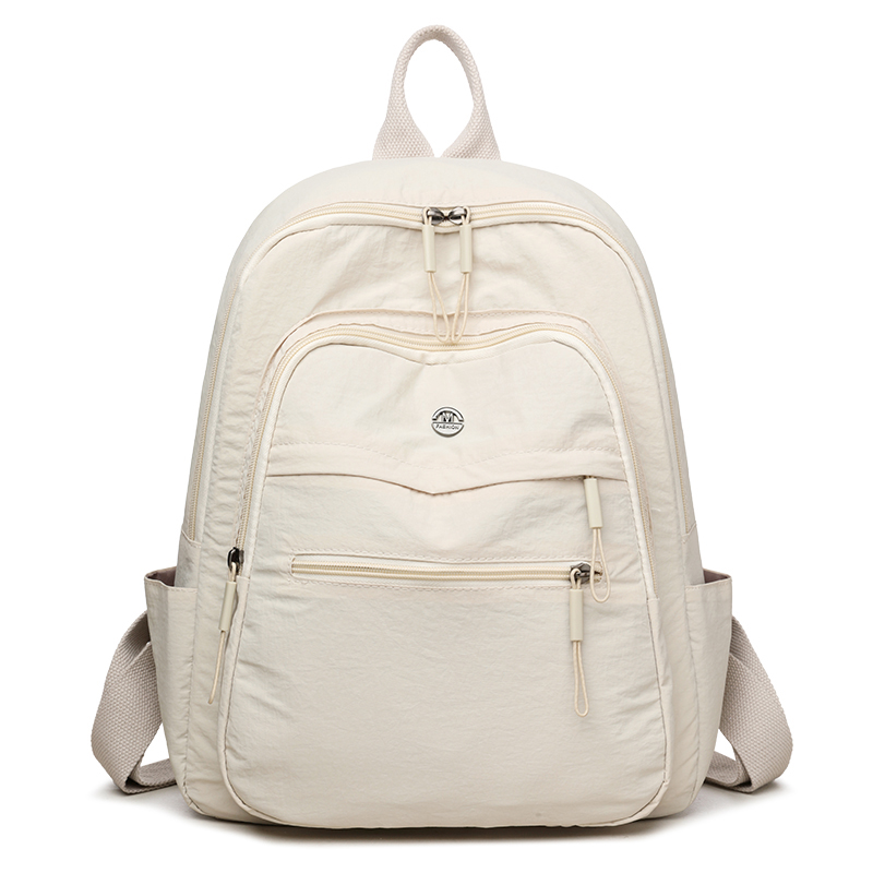 防水尼龙布双肩包女2025新款休闲百搭轻便大容量登山旅行背包书包 - 图3