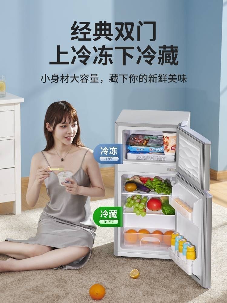 海?尓?品质风冷小冰箱家用智能中小型租房一级冷藏冷冻节能冰柜-图0