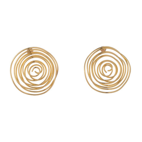 欧美不规则镂空扭曲金属风耳环个性几何圆形简约earing耳钉女耳饰 - 图3