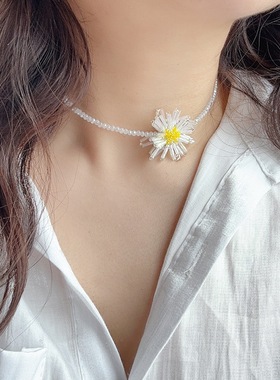 女纯欲野菊项链手链戒指