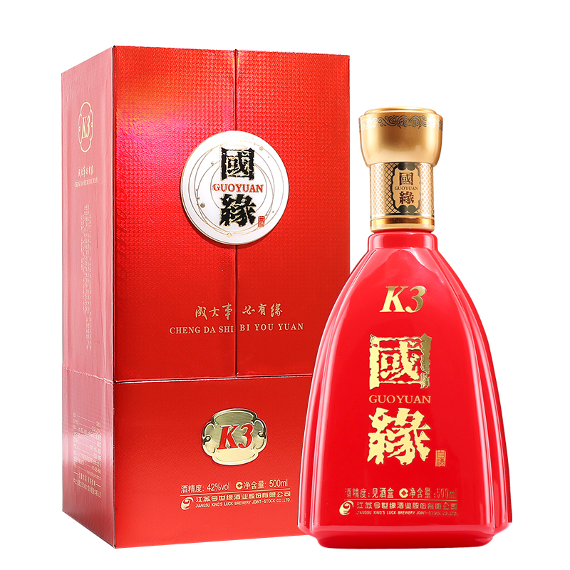 【官方授权】 42度今世缘国缘K3 500ml*4瓶整箱装白酒喜庆家宴酒-图3