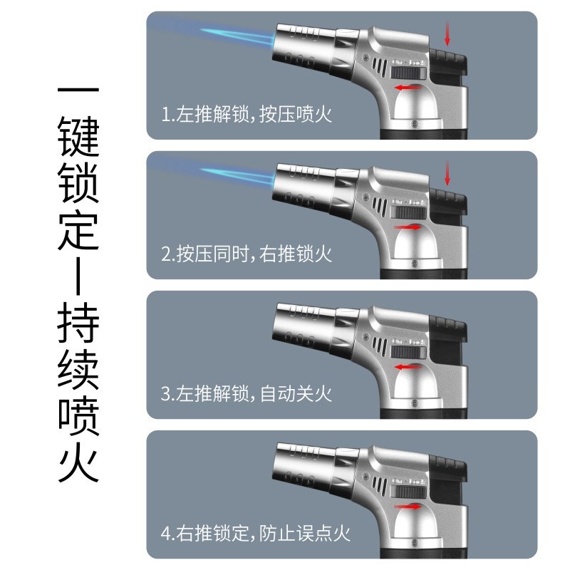 特价电子充气打火机防风直冲创意喷枪艾灸雪茄高温定火焊枪大容量-图2