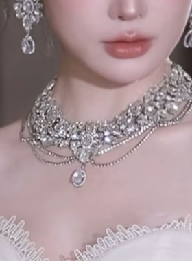 时尚精致超闪水钻项链婚纱配饰女