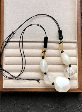 不规则白色水晶树脂串珠项链女