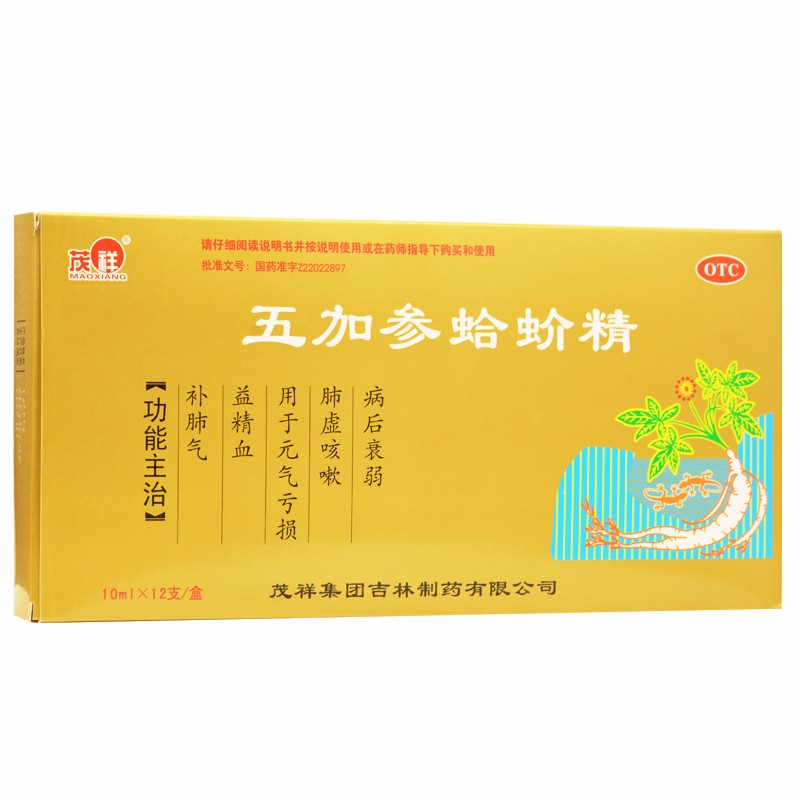 茂祥 五加参蛤蚧精 10ml*12/支 补肺气益精血元气亏损肺虚咳嗽a