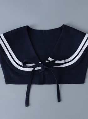 海军风披肩假领子搭肩外搭