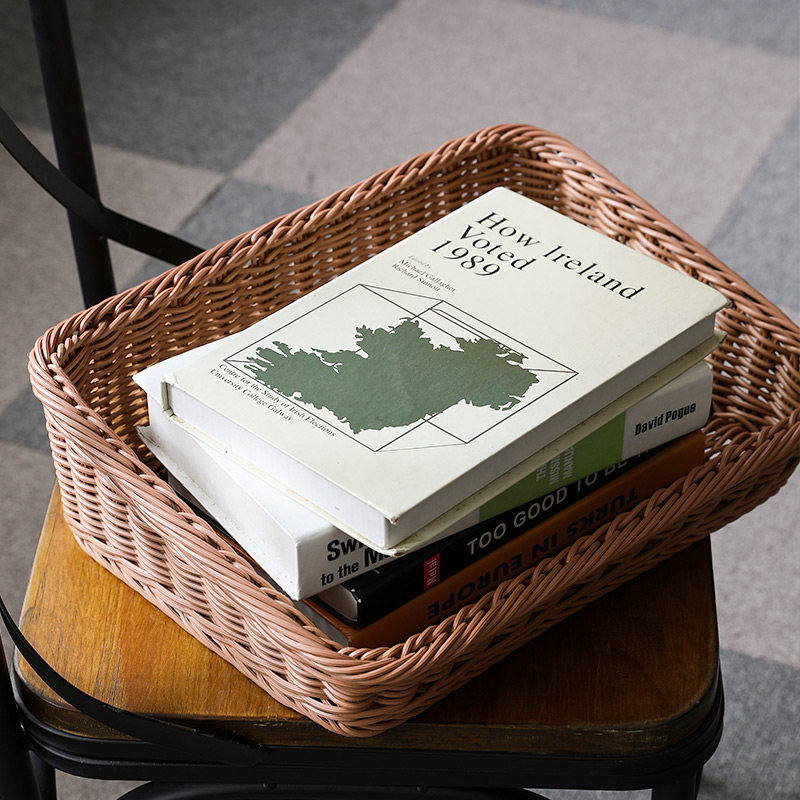 长方形仿藤编收纳筐 零食水果篮斜口面包篮子 超市展示柜篮子梯形,淘宝优惠券,粉丝福利购,淘宝优惠卷