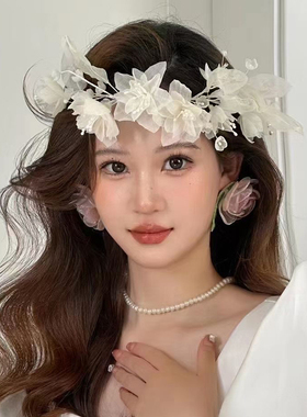 发箍纯手工仙美婚纱配饰