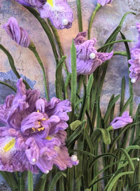 鸢尾花扭扭棒装饰画相框