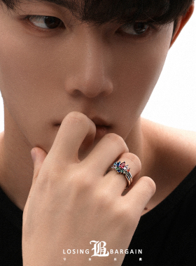 LosingBargain宝石戒指开口戒