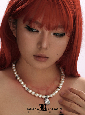 【Losing Bargain】原创方宝石珍珠爆闪锆石百搭小众叠戴项链男女