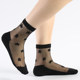 Spring and summer transparent ice silk crystal anti-slip and wear-resistant socks