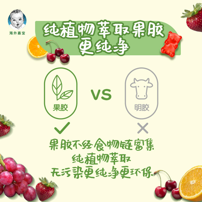 Gerber官方海外旗舰店【海外嘉宝】进口VC果胶补钙复合多种维生素C儿童小熊软糖2岁以上2