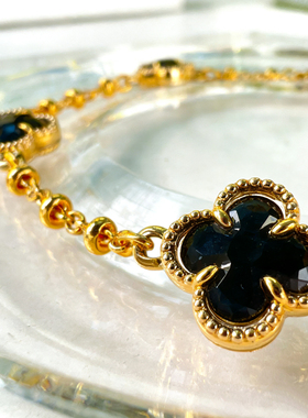 幸运草香槟色 高级感轻奢手链 甜美气质设计感潮流手链明星同款