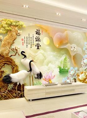 农村中堂挂画客厅装饰画壁纸自粘3d画卧室电视沙发背景墙贴画壁画